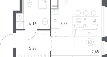 Студия, 25&nbsp;м²