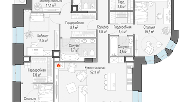 4-к. квартира, 177 м²