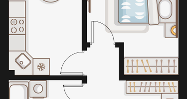 1-к. квартира, 36&nbsp;м²