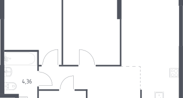 2-к. квартира, 55&nbsp;м²