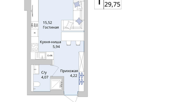 Студия, 29 м²