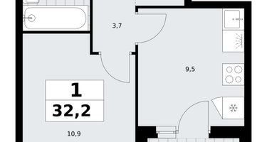 1-к. квартира, 32 м²