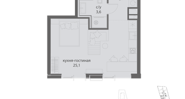 Студия, 33&nbsp;м²