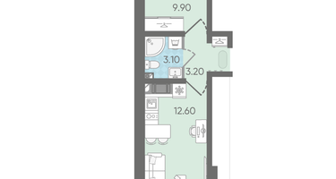 1-к. квартира, 30&nbsp;м²