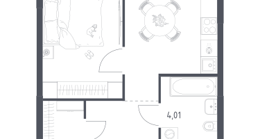 1-к. квартира, 34&nbsp;м²