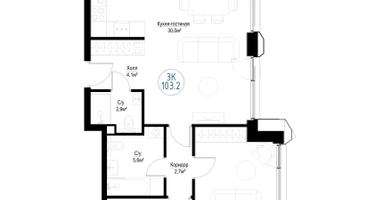4-к. квартира, 101&nbsp;м²