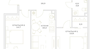 3-к. квартира, 66 м²