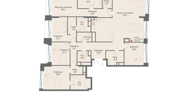 2-к. квартира, 252 м²
