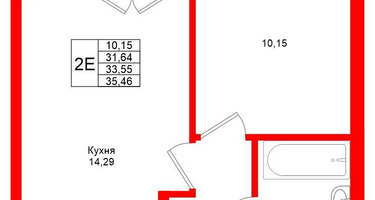 1-к. квартира, 33&nbsp;м²