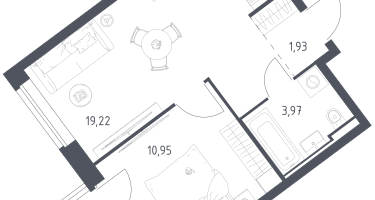 1-к. квартира, 36&nbsp;м²