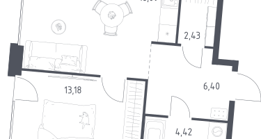 Студия, 44&nbsp;м²