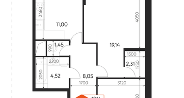 1-к. квартира, 53&nbsp;м²
