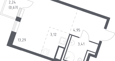 Студия, 25&nbsp;м²