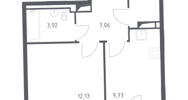 1-к. квартира, 36&nbsp;м²