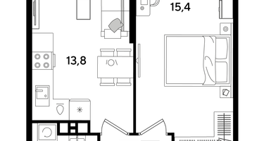 1-к. квартира, 39&nbsp;м²