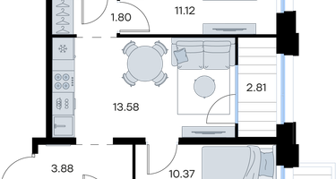 2-к. квартира, 49 м²