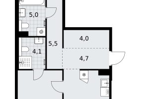 2-к. квартира, 78&nbsp;м²