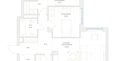 3-к. квартира, 83&nbsp;м²