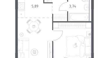 Студия, 36&nbsp;м²