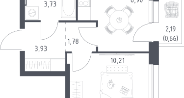 1-к. квартира, 29&nbsp;м²