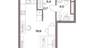 Студия, 28&nbsp;м²