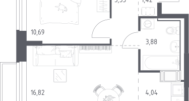 Студия, 40&nbsp;м²