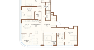 5-к. квартира, 158&nbsp;м²