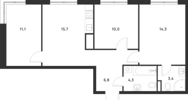 3-к. квартира, 65&nbsp;м²