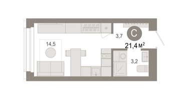 Студия, 21&nbsp;м²