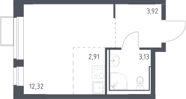 Студия, 22&nbsp;м²