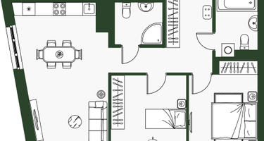 2-к. квартира, 63&nbsp;м²