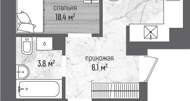 2-к. квартира, 55&nbsp;м²