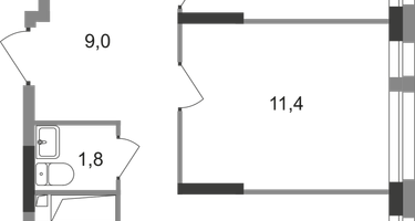 2-к. квартира, 57&nbsp;м²