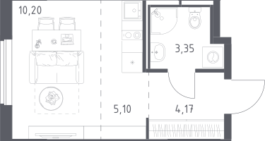 Студия, 22&nbsp;м²