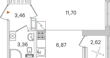 Студия, 26&nbsp;м²