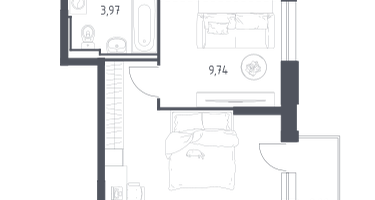 Студия, 45&nbsp;м²