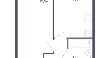 1-к. квартира, 33&nbsp;м²