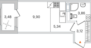Студия, 23&nbsp;м²