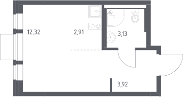 Студия, 22&nbsp;м²