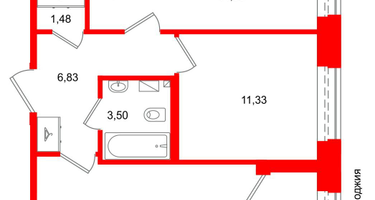 2-к. квартира, 59&nbsp;м²