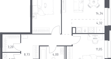 Студия, 60&nbsp;м²