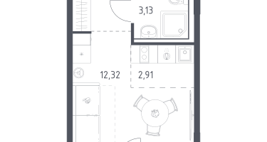 Студия, 22&nbsp;м²
