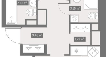 2-к. квартира, 62 м²