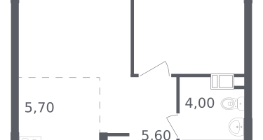 1-комнатная квартира, 35&nbsp;м²