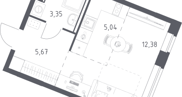 Студия, 26&nbsp;м²