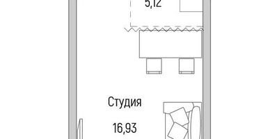 Студия, 34&nbsp;м²