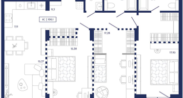 4-к. квартира, 100&nbsp;м²