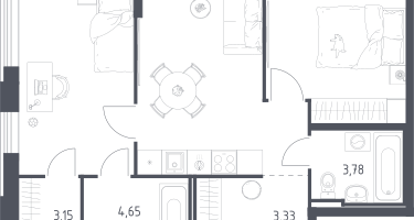 Студия, 56&nbsp;м²