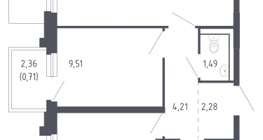 2-к. квартира, 47&nbsp;м²