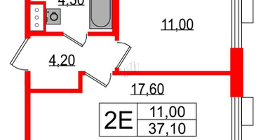 1-к. квартира, 37&nbsp;м²